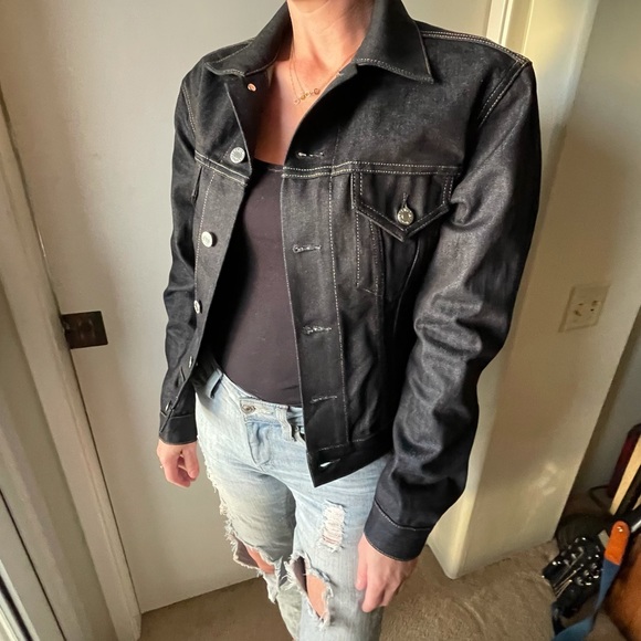 New Helmut Lang Femme Trucker Indigo Denim Jacket - Picture 9 of 14